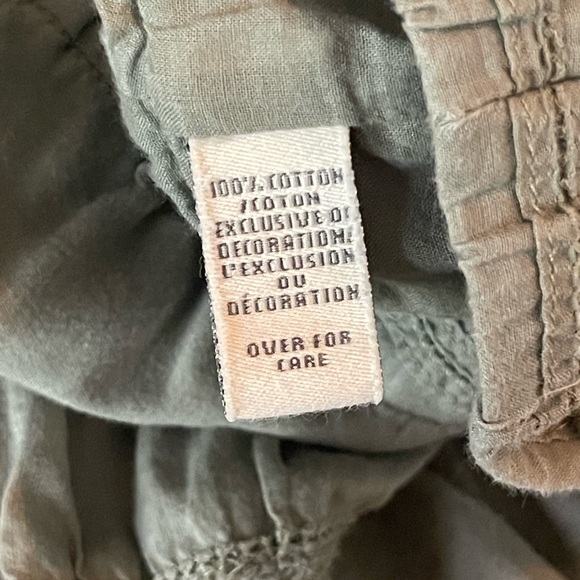 Abercrombie & Fitch cotton elastic mini skirt in khaki color - Picture 4 of 6